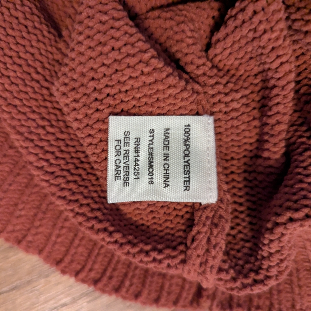 Women's Button-Up Sweater - Rust - Picture 10 of 10